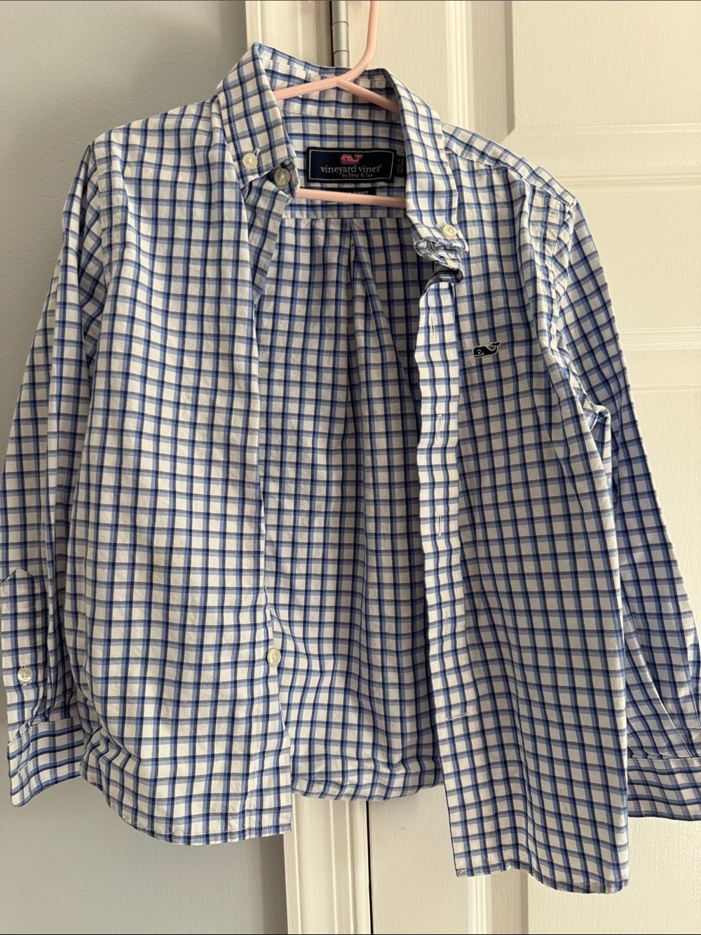 Vineyard Vines Blue and White Plaid Lightweight Shirt Jacket
